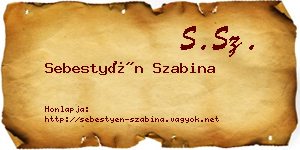 Sebestyén Szabina névjegykártya