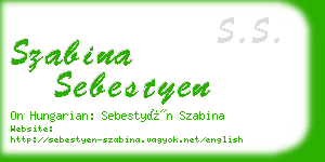 szabina sebestyen business card